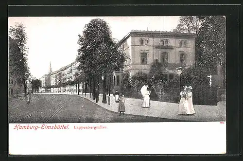 AK Hamburg-Eimsbüttel, Lappenbergsallee mit Frauen