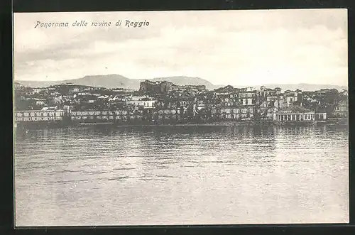 AK Reggio, Panorama delle rovine, Erdbeben