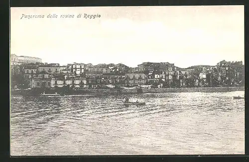 AK Reggio, Panorama delle rovine, Erdbeben