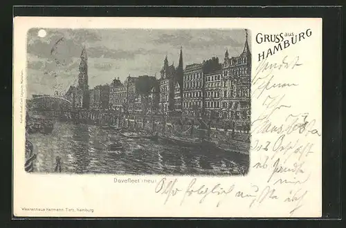 Mondschein-AK Alt-Hamburg, Am Dovefleet