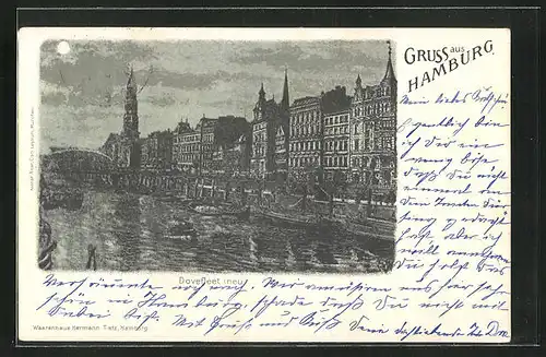 Mondschein-AK Alt-Hamburg, Am Dovefleet