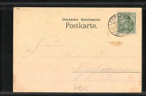 AK Hamburg-Harburg, kaiserl. Postamt und Rathaus