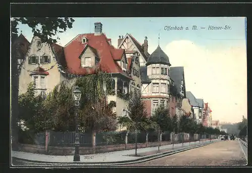 AK Offenbach / Main, Körnerstr. mit Gebäudezeile