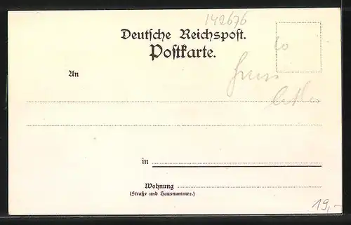 Lithographie Schönberg i. V., Gasthof Zum Kapellenberg, Ansicht vom Kapellenberg, Ortsansicht