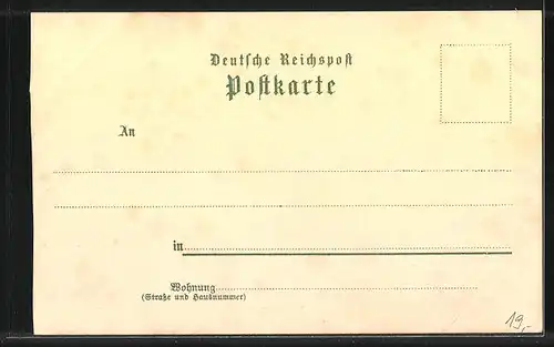 Lithographie Ahrensbök, Post mit Pferdekutsche, Denkmal von Kaiser Wilhelm I., Kirche