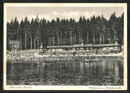 AK Hahnenklee / Oberharz, Waldseebad am Kuttelbacher See