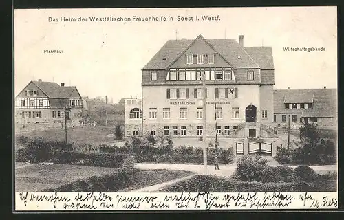 AK Soest i. Westf., Heim der Westfälischen Frauenhülfe, Pfarrhaus & Wirtschaftsgebäude