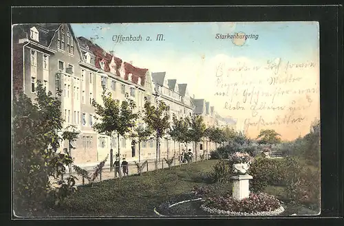 AK Offenbach a. Main, Starkenburgring mit Passanten
