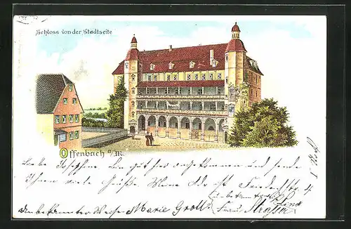 Künstler-AK Offenbach a. M., Schloss von der Stadtseite