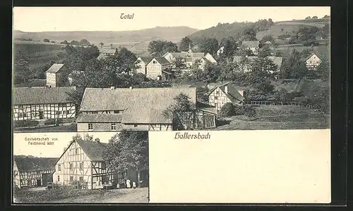 AK Hallerbach / Windhagen, Gasthaus Ferdinand Witt, Ortsansicht aus der Vogelschau