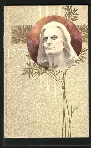 Präge-AK Portrait von Franz Liszt