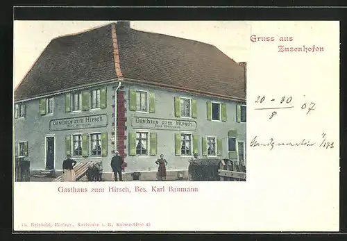 AK Zusenhofen, Gasthaus zum Hirsch von Karl Baumann