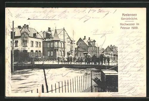 AK Kreiensen, Hochwasser im Februar 1909, Gandebrücke