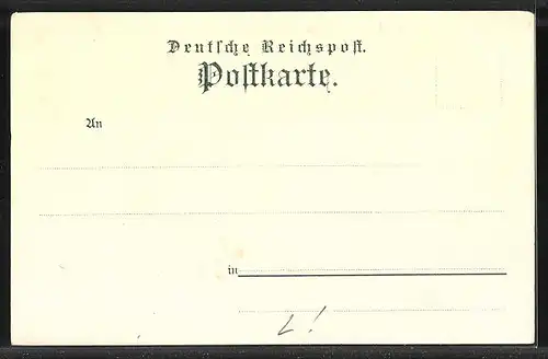 Lithographie Altenau b. Mühlberg, Blick auf den Ort aus der Vogelschau