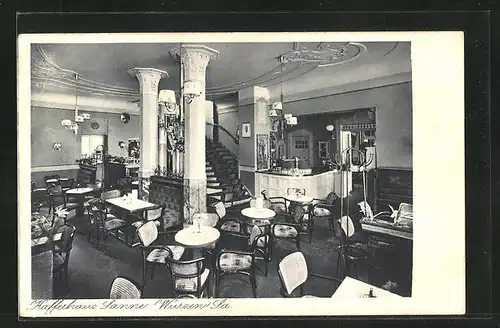 AK Wurzen /Sa., Innenansicht von Cafe Lanne