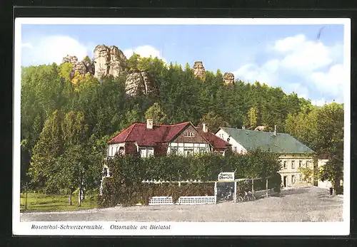 AK Rosenthal-Schweizermühle, Gasthaus Ottomühle im Bielatal