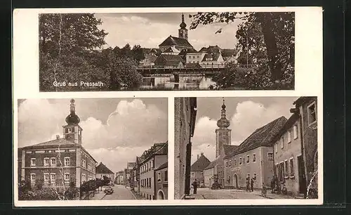 AK Pressath, Ortsansicht mit Kirche und Strassenpartien
