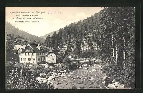 AK Kirschbaumwasen i. Murgtal, Gasthof zum Waldeck, Inh. Wilh. Bäuerle