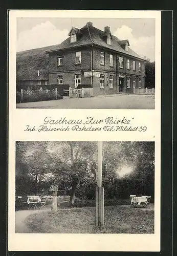 AK Wilstedt, Gasthaus zur Birke von Heinrich Rehders, Garten