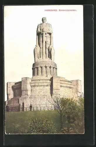 AK Hamburg-St. Pauli, Totalansicht vom Bismarckdenkmal