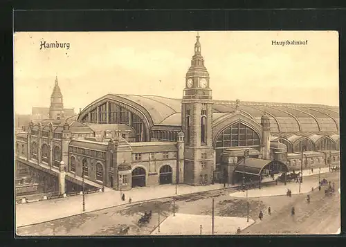 AK Hamburg-St.Georg, Strassenpartie beim Hauptbahnhof