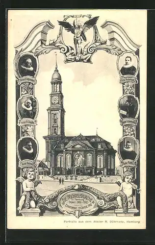 AK Hamburg-Neustadt, Michaeliskirche, eingeweiht am 19.10.1912