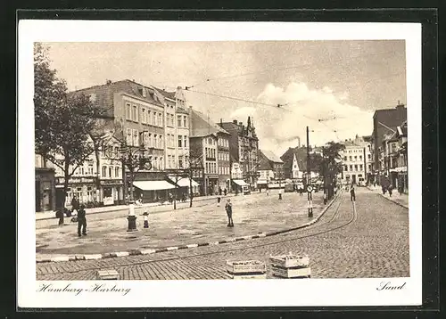 AK Hamburg-Harburg, Der Sand, Marktplatz