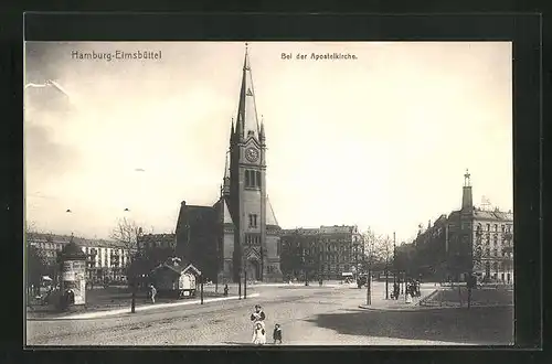AK Hamburg-Eimsbüttel, Bei der Apostelkirche