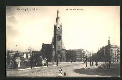 AK Hamburg-Eimsbüttel, Bei der Apostelkirche