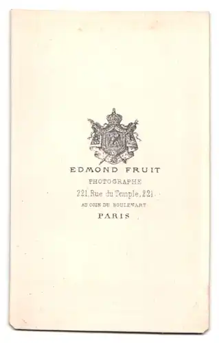 Fotografie Edmond Fruit, Paris, Rue du Temple 221, bürgerlicher Herr mit karierter Weste