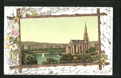 AK Stuttgart, Johanneskirche im Stadtbild