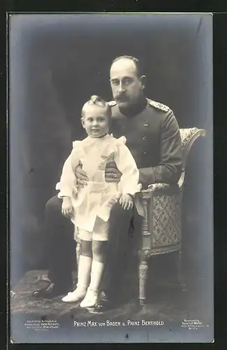 AK Prinz Max von Baden und Prinz Berthold