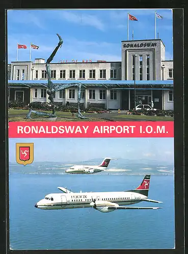 AK Isle of Man, Ronaldsway Airport, Flughafen, Flugzeuge in der Luft