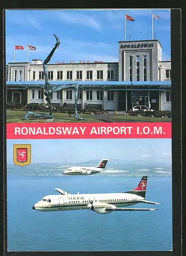 AK Isle of Man, Ronaldsway Airport, Flughafen, Flugzeuge in der Luft