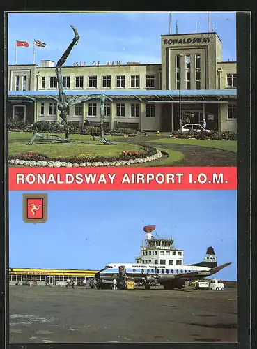 AK Isle of Man, Ronaldsway Airport, Flughafen, Flugzeug auf dem Landeplatz