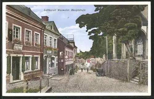 AK Waxweiler, Hauptstrasse mit Gasthaus und Auto