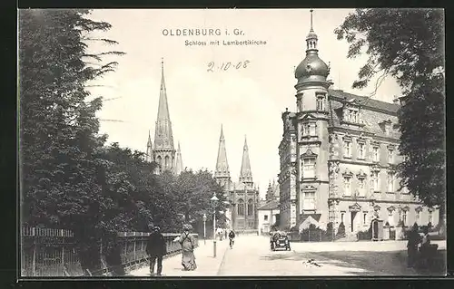 AK Oldenburg i. Gr., Schloss mit Lambertikirche