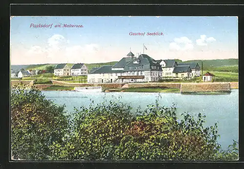 AK Paulsdorf, Maltersee mit Gasthof Seeblick