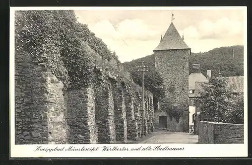 AK Bad Münstereifel, Werthertor und alte Stadtmauer
