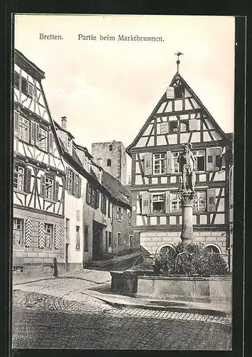 AK Bretten, Partie beim Marktbrunnen