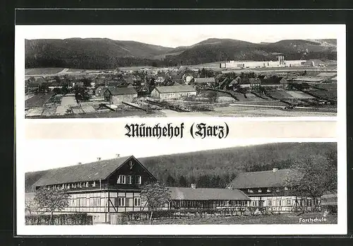 AK Münchehof /Harz, Ortsansicht, Forstschule