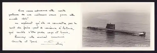 Fotografie U-Boot Sous-Marin Galatée (S646), Unterseeboot und Anschreiben 1965