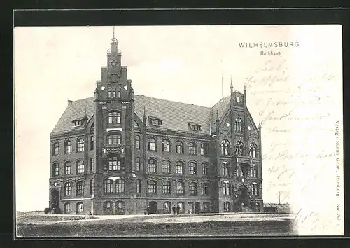 AK Hamburg-Wilhelmsburg, Ansicht vom Rathaus