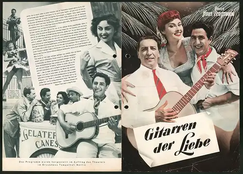 Filmprogramm Unser Haus-Programm, Gitarren der Liebe, Vico Torriani, Annunzio Mantovani, Regie: Werner Jacobs