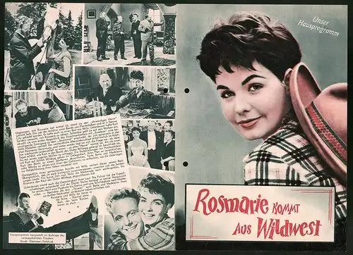Filmprogramm UNser Hausprogramm, Rosmarie kommt aus Wildwest, Oskar Sima, Adrienne Gessner, Regie: Wolfgang Becker