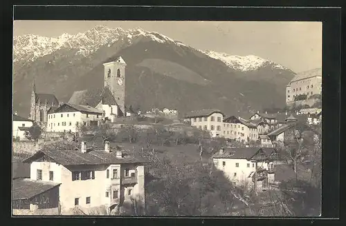 AK Schenna, Ortsansicht mit Kirche