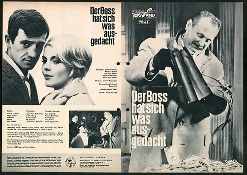Filmprogramm PFP Nr. 78 /65, Der Boss hat sich was ausgedacht, Jean-Paul Belmondo, Jean Seberg, Regie: Jean Becker