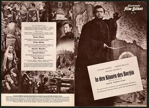 Filmprogramm IFB Nr. 791, In den Klauen des Borgia, Tyrone Power, Orson Welles, Regie: Henry King