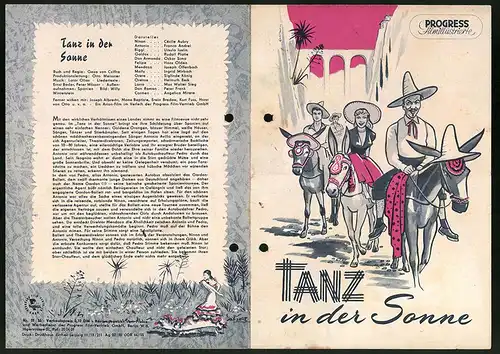 Filmprogramm PFI Nr. 57 /55, Tanz in der Sonne, Cécile Aubry, Franco Andrei, Regie: Geza von Cziffra