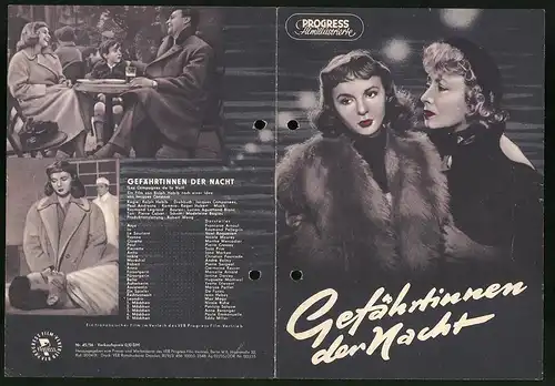 Filmprogramm PFI Nr. 45 /56, Gefährtinnen der Nacht, Francoise Arnoul, Raymond Pellegrin, Regie: Ralph Habib